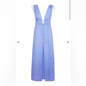 NWT Monday Swimwear Blue Linen Dress Mallorca